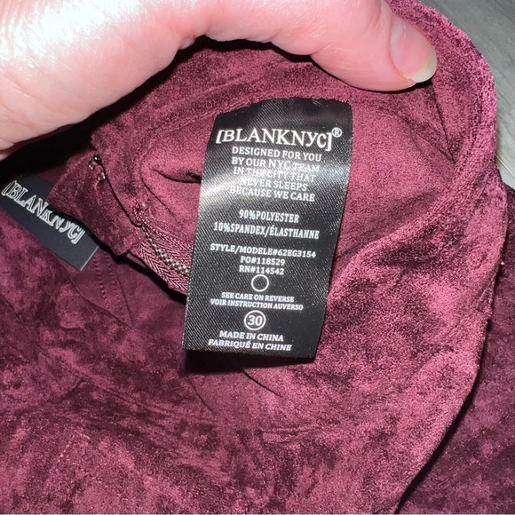 Blank NYC Roasted Eggplant High Waist Faux Suede Boot Cut Flare Pants, Size 30 - Picture 7 of 10